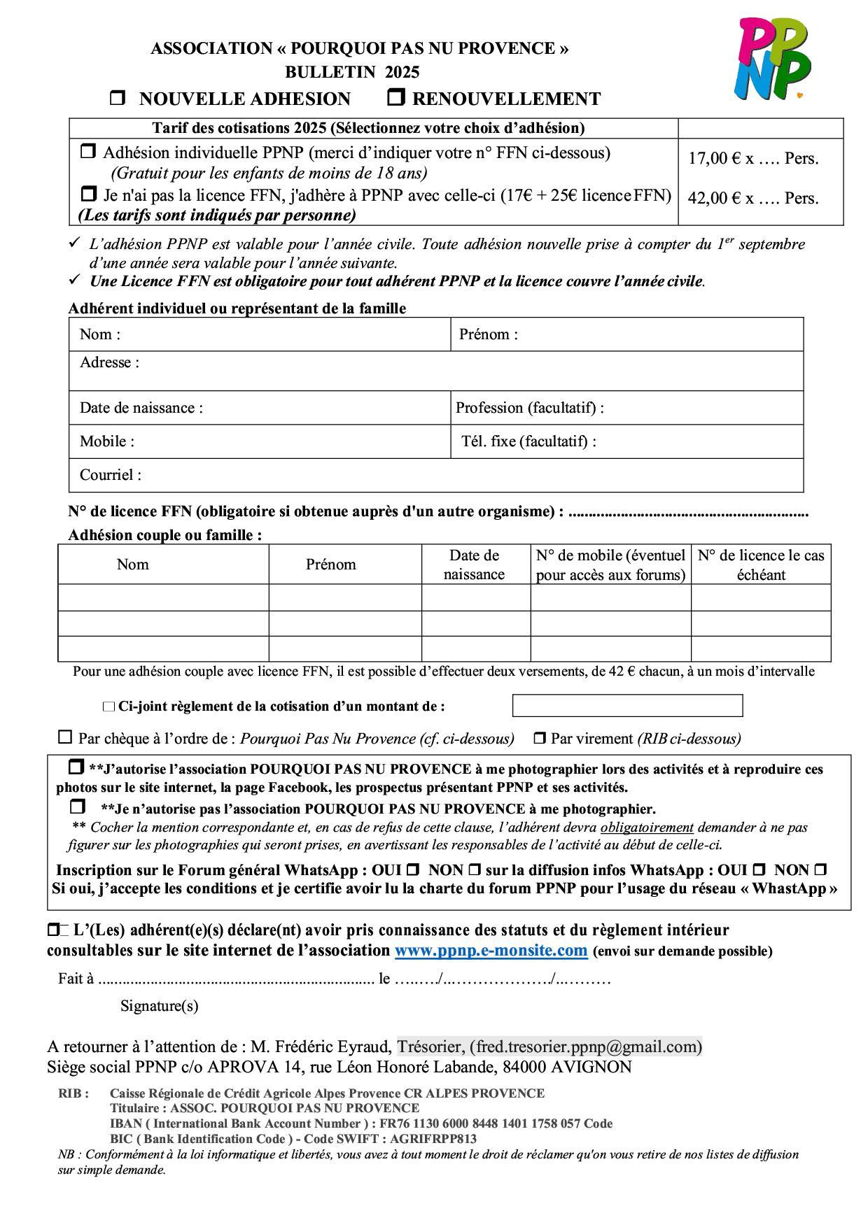 2025 bulletin adhesion ou renouvellement